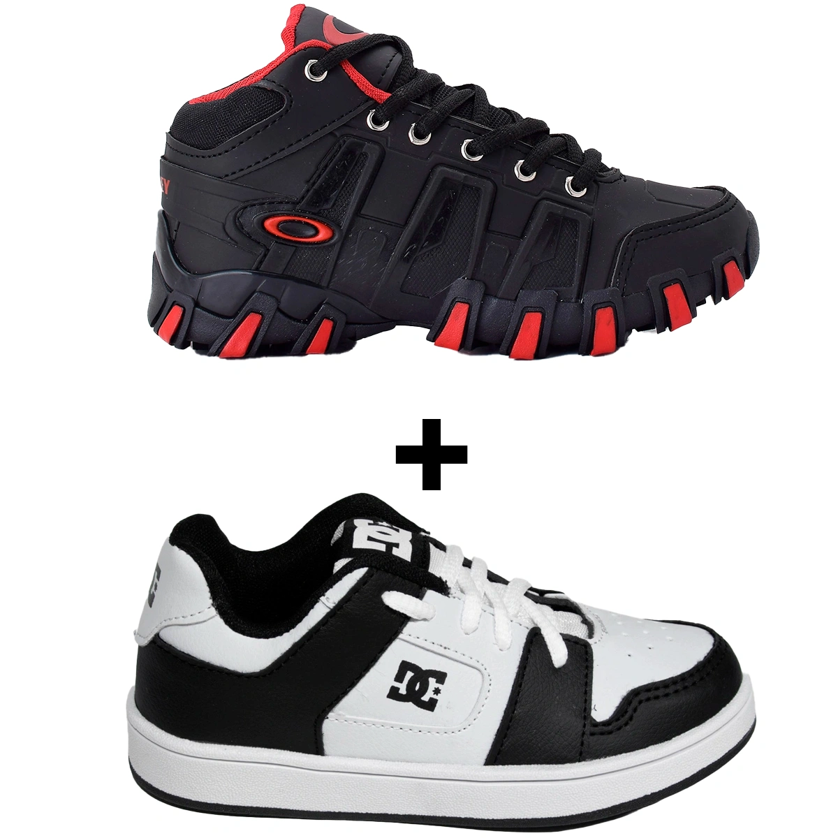 Kit 2 Tênis Infantil DC Shoes Skatista + Tênis Infantil Botinha Oakley - Imagem 18