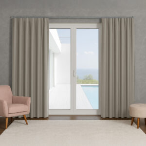 Cortina Basic Blackout Tecido Corta Luz 3,00x2,50m para Trilho Suiço 2m Cinza