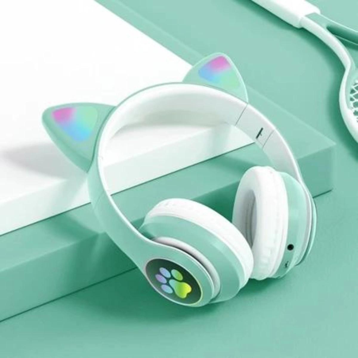 Fone Bluetooth Gamer Orelhas de Gato com Led Headphone - Imagem 9