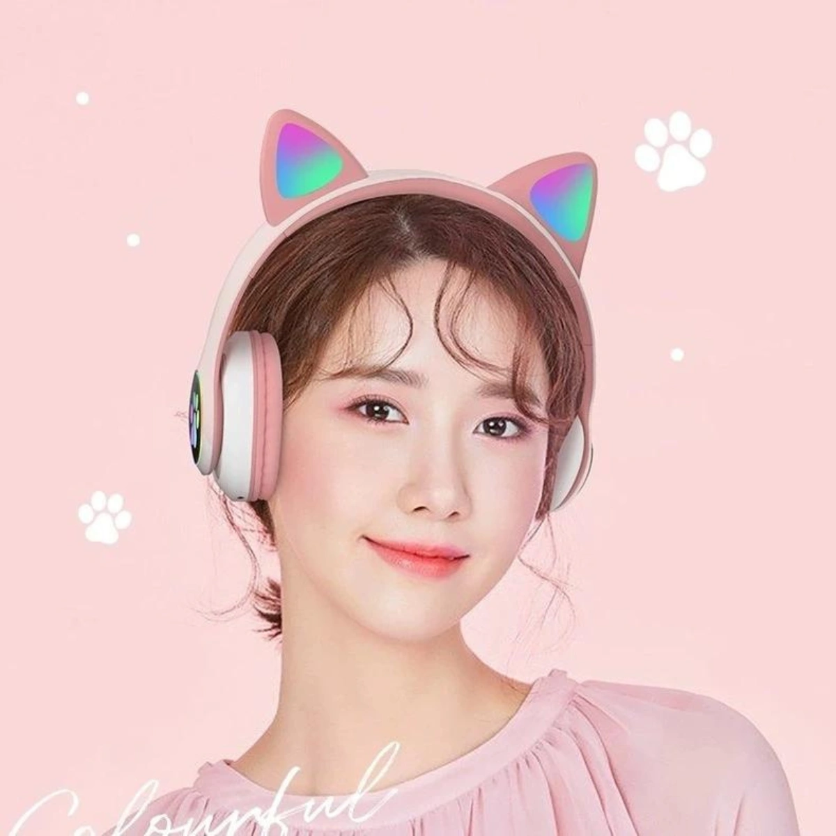 Fone Bluetooth Gamer Orelhas de Gato com Led Headphone - Imagem 5