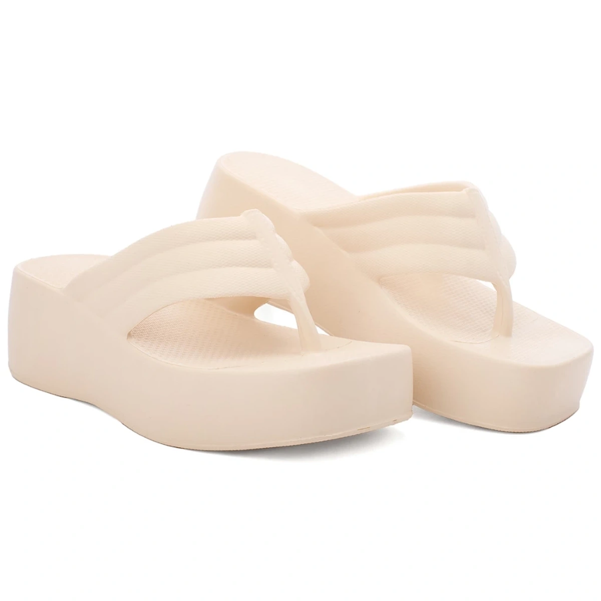 Tamanco Feminino Plataforma Confort Podlinda Off whife