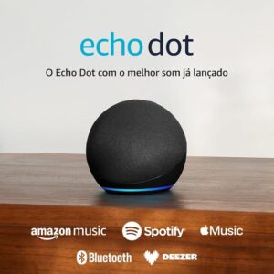 Echo Dot (Geração mais recente) | O Echo Dot com o melhor som já lançado | Cor Preta