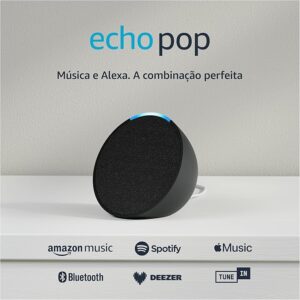 Echo Pop (Geração mais recente) | Smart speaker compacto com som envolvente e Alexa