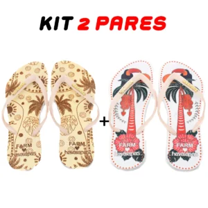 Kit 2 Chinelos Feminino Farm Havaianas