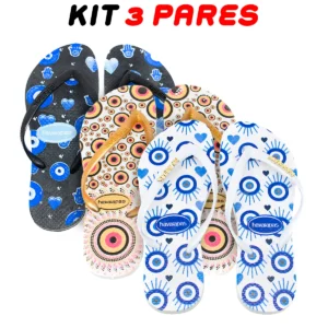 Kit 3 Chinelos Feminino Havaianas Eye