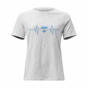 Camisa Feminina Baby Look Coração Argentino