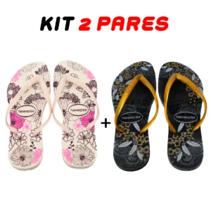 Kit 2 Chinelos Feminino Havaianas Flores Variados