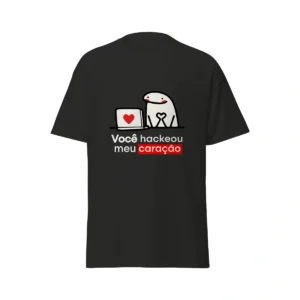 Camiseta Masculina Dia dos Namorados Metade Você Hackeou Meu Coração