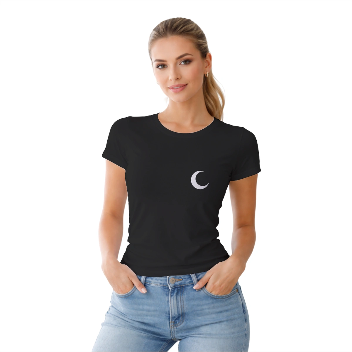 Camisa Feminina Baby Look Dia dos Namorados Metade Lua - Imagem 3
