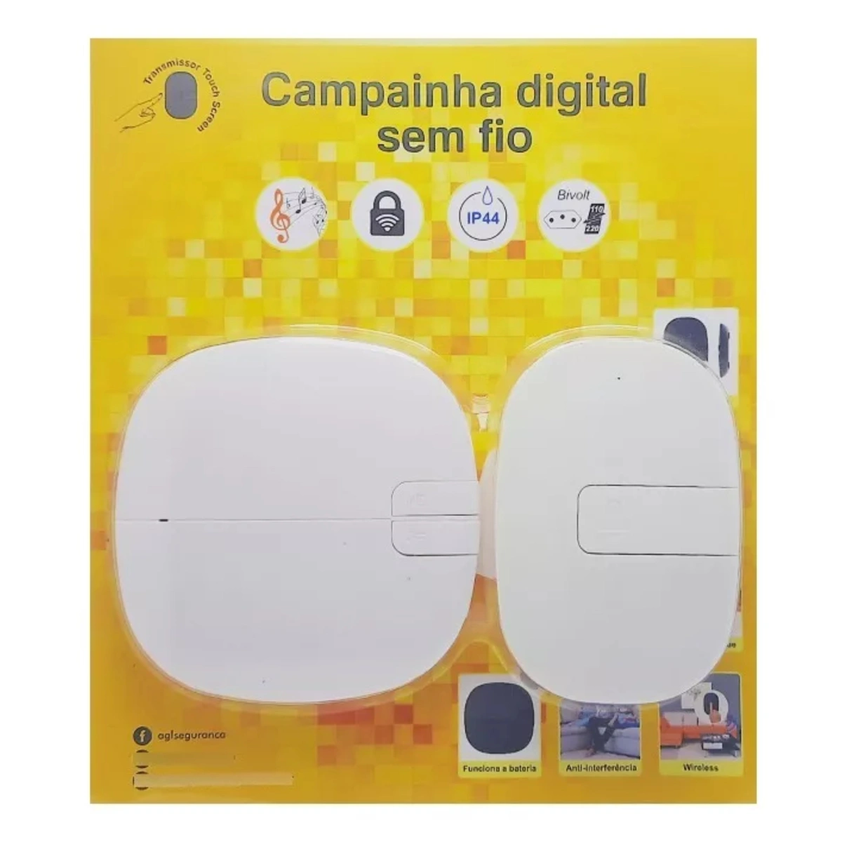 Campainha Digital Sem Fio Agl 100 Mts - Imagem 2