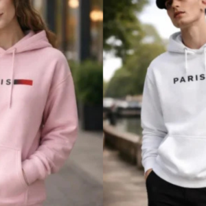 Moletom Canguru Unissex Algodão Com Capuz Estampa Paris