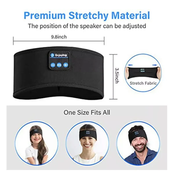 Faixa Fone Ouvido Blootouth Esportes Dormir Bandana Treino - Neverdie Store - Imagem 5