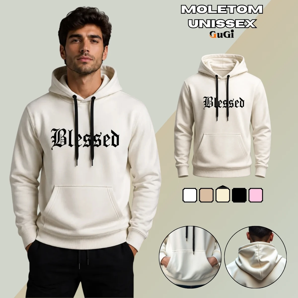 Blusa Corta-Vento Esportiva Masculina E Feminina Com Capuz