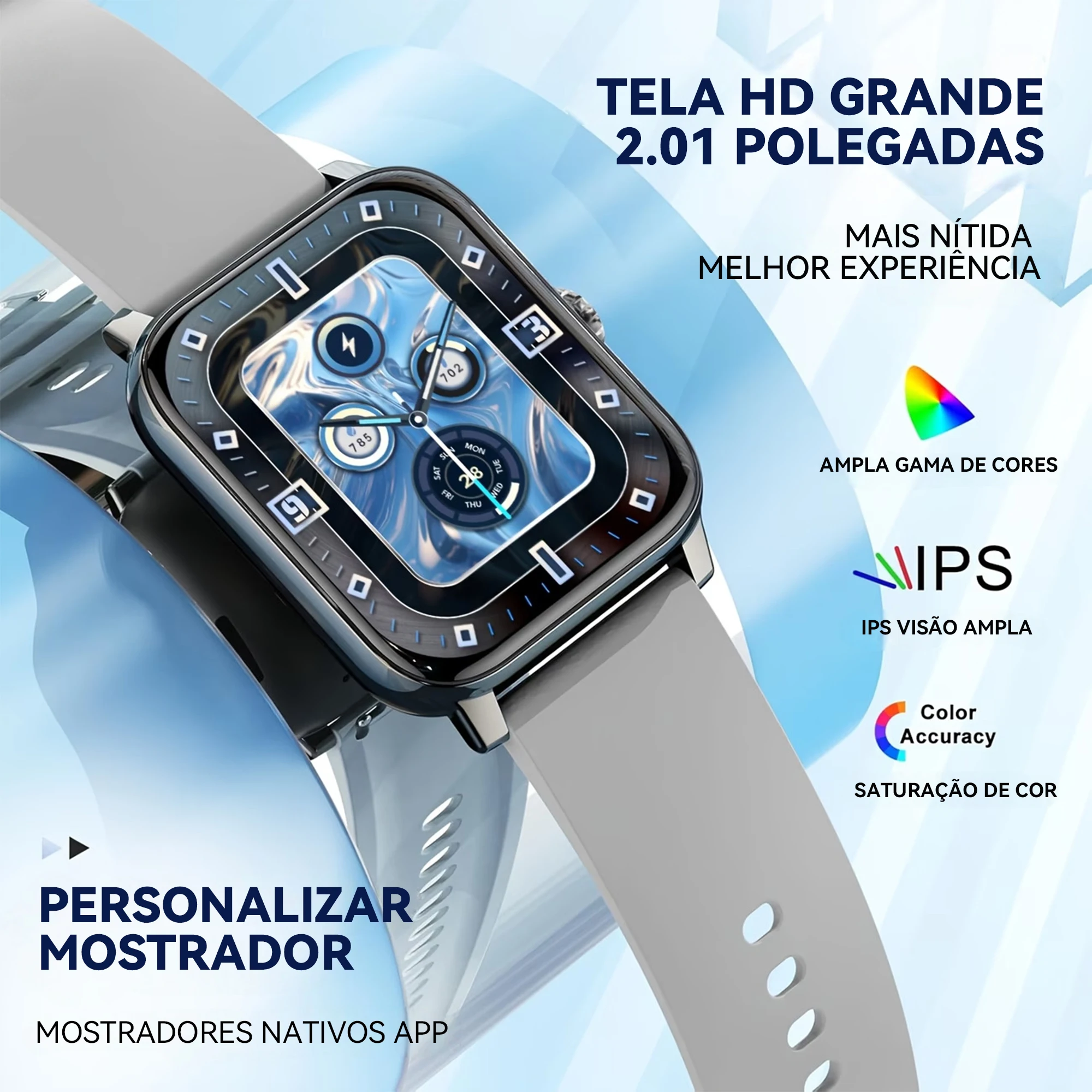 Smartwatch Redondo Relógio Inteligente Masculino Feminino Tela Touch 1.38 Faz Chamadas Bluetooth Modos Esportivos - Imagem 5