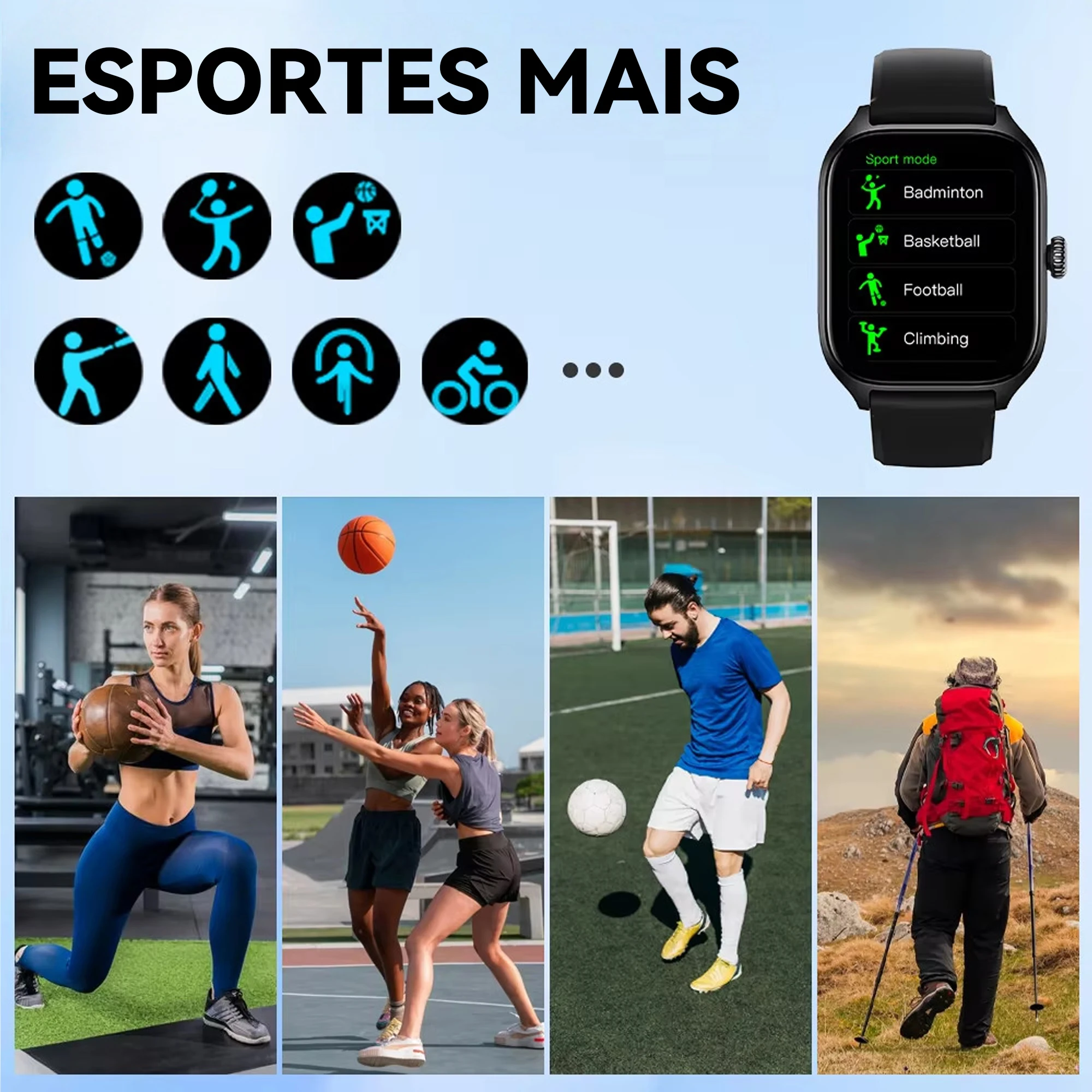 Smartwatch Redondo Relógio Inteligente Masculino Feminino Tela Touch 1.38 Faz Chamadas Bluetooth Modos Esportivos - Imagem 6