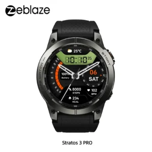 Relógio Inteligente Zeblaze Stratos 3 PRO com Tela de 1,43 polegadas 466x466 de Alta Definição (Preto) Navegação Multifuncional