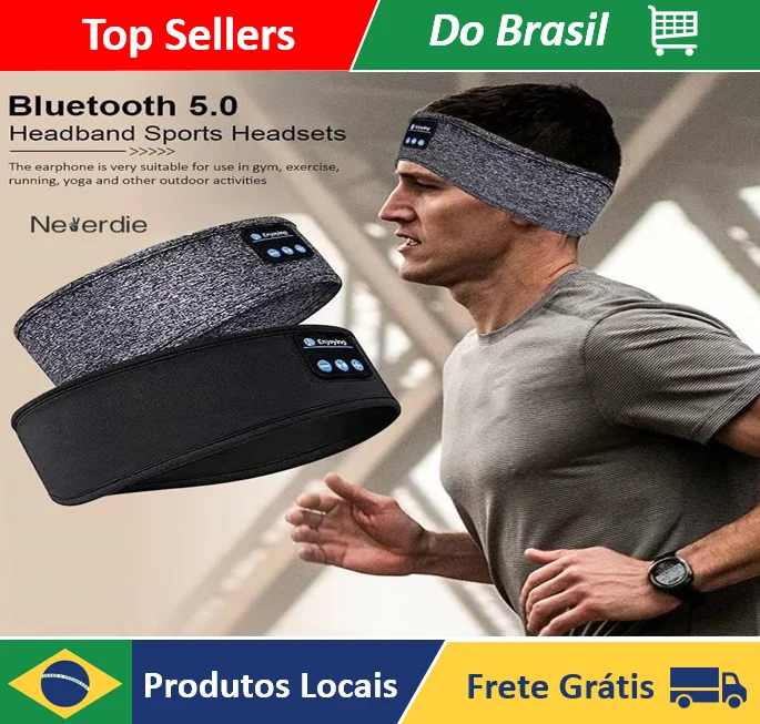 Faixa Fone Ouvido Blootouth Esportes Dormir Bandana Treino - Neverdie Store