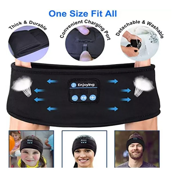 Faixa Fone Ouvido Blootouth Esportes Dormir Bandana Treino - Neverdie Store - Imagem 3