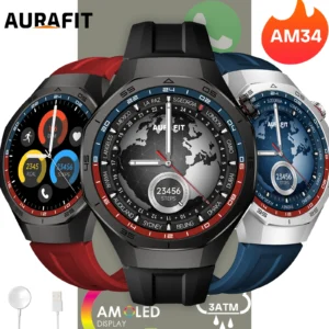 Smartwatch Aurafit Energy 3 Relógio Inteligente Masculino Tela Amoled 1.43 Faz Chamadas Bluetooth À Prova D'água
