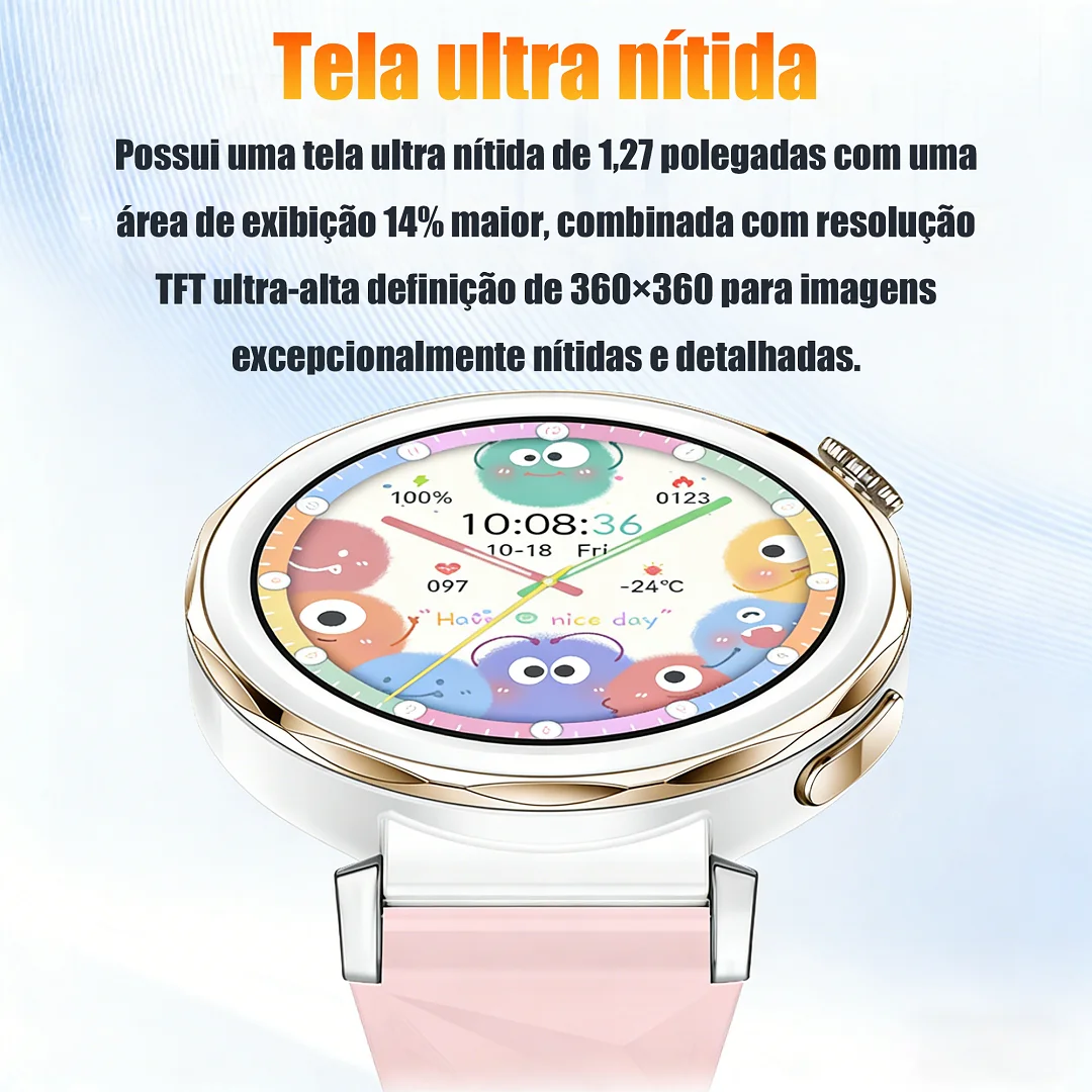 Relógio Inteligente Smartwatch Aurafit Energy 3 Casual Fino Atende Ligações Bluetooth Monitor de Saúde Academia - Imagem 3