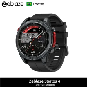 Relógio Inteligente Zeblaze Stratos 4 Gps Tela Amoled Lanterna 5 Atm