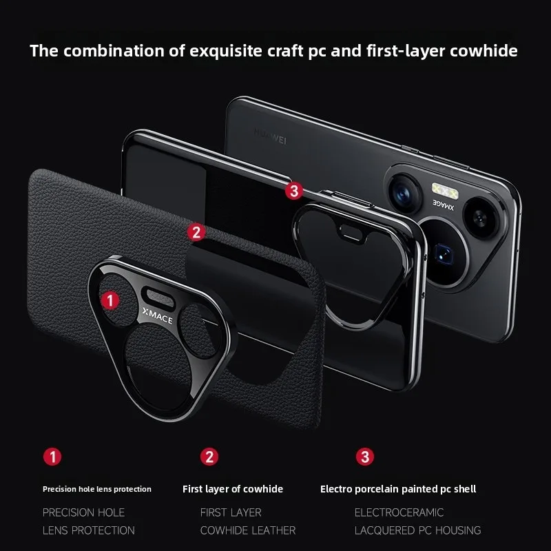 Capa original para huawei poros 80 pro/paura80, capa luxuosa de couro rígido à prova de choque para poros80ultru chapeamento, proteção de lente coque - Imagem 4