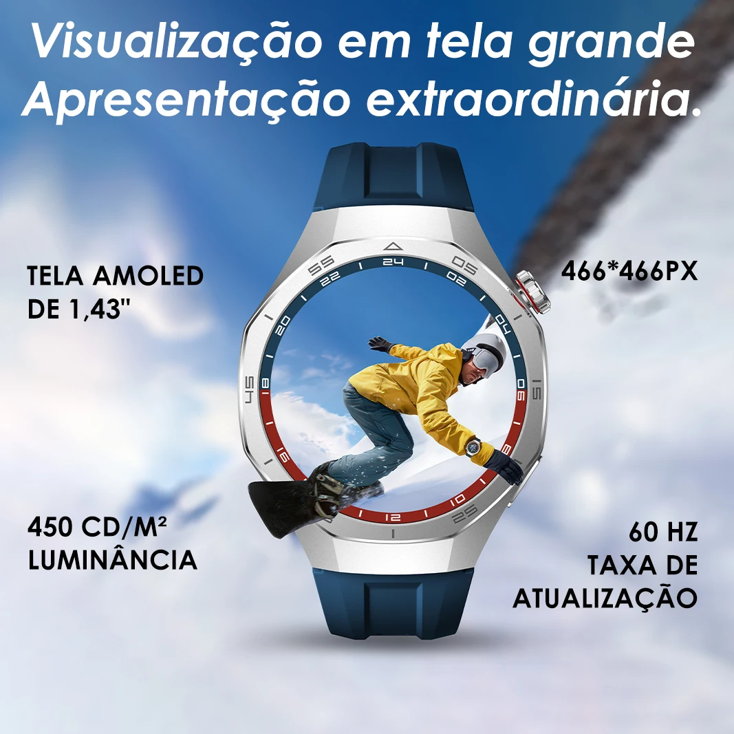 Smartwatch Aurafit Energy 3 Relógio Inteligente Masculino Tela Amoled 1.43 Faz Chamadas Bluetooth À Prova D'água - Imagem 3