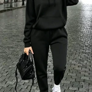 Conjunto Moletom Feminino Premium Com Capuz E Calça Outono Inverno