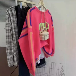 Moletom feminino estilo americano com gola redonda, venda quente da temporada, novo início do outono, primavera, design fino, solto, top po...