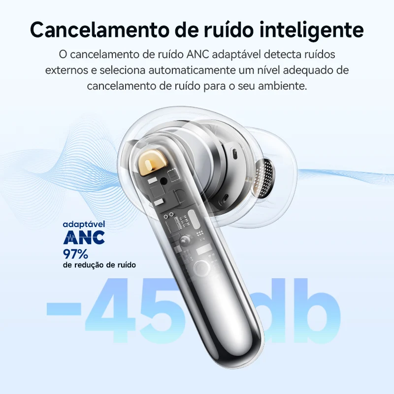 Qcy melobuds n50 anc bluetooth 5.4 fones de ouvido sem fio cancelamento de ruído ativo 6 microfones chamada clara fones conexão multiponto - Imagem 2