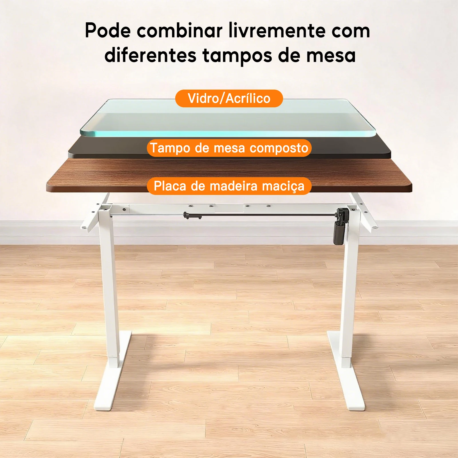 Mesa elétrica com altura ajustável - Estrutura de mesa para trabalhar sentado ou em pé, para trabalho de escritório ou jogos - Imagem 5