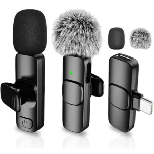 Microfone de Lapela Sem Fio para iPhone, iPad, Microfone para Gravação de Vídeos, Entrevistas, Podcasts e Vlogs com Redução de Ruído