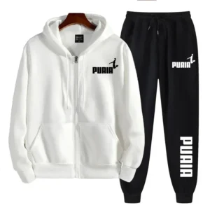 Conjunto Moletom Feminino Estampado Com Zíper E Capuz 2 Peças