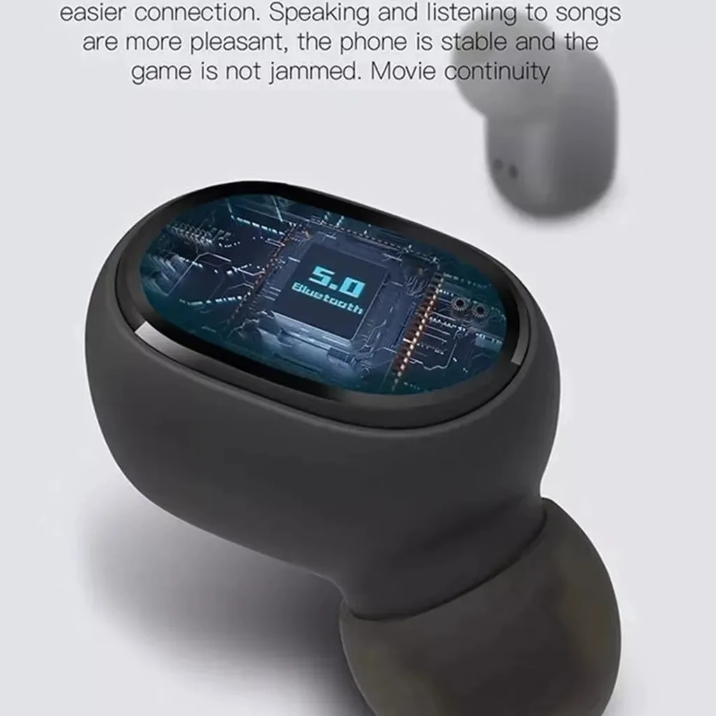 Mini Fone TWS com Mostrador Digital de Bateria Bluetooth 5.0 Leve e Portátil Som Estéreo Puro Design Moderno para Viagens - Imagem 3
