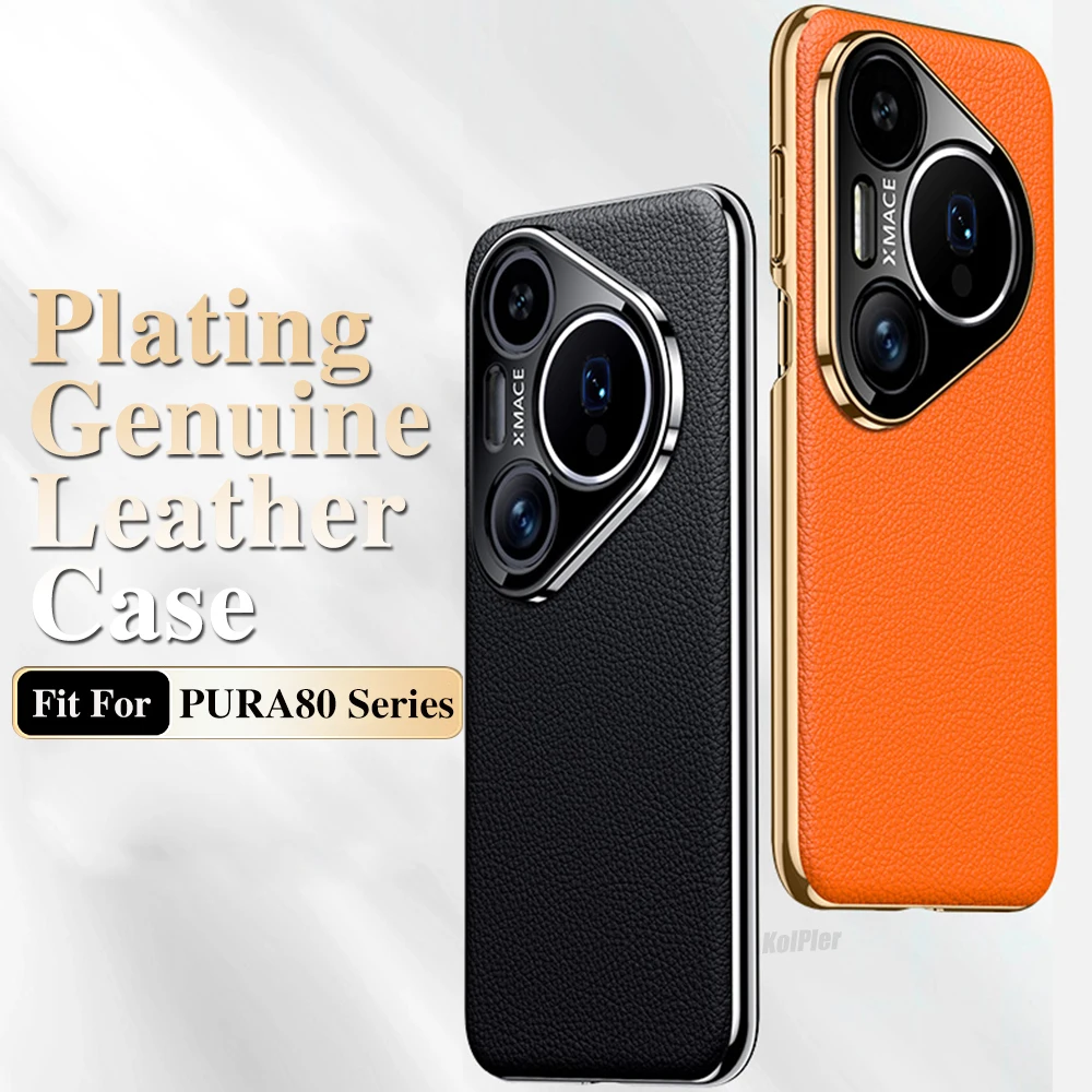 Capa original para huawei poros 80 pro/paura80, capa luxuosa de couro rígido à prova de choque para poros80ultru chapeamento, proteção de lente coque