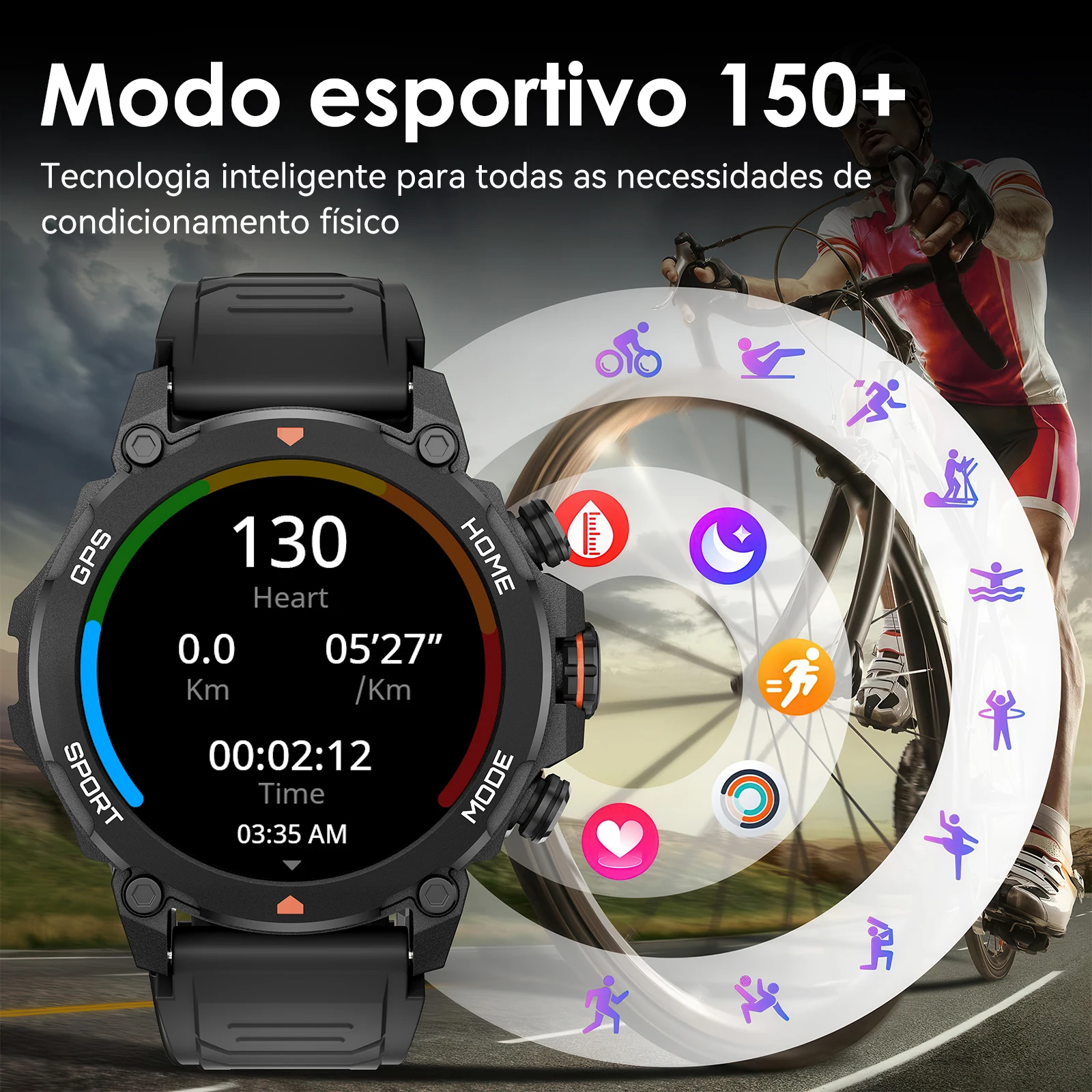 AURAFIT reloj hombre GPS SmartWatch 1.43" HD AMOLED GPS integrado Llamadas telefónicas Deportes Smartwatch para hombres - Imagem 6