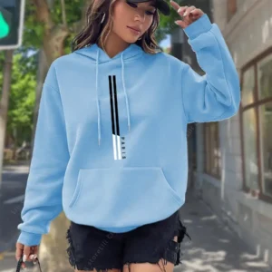 Moletom Feminino Canguru Com Capuz Estampa Paris Casual Y2K