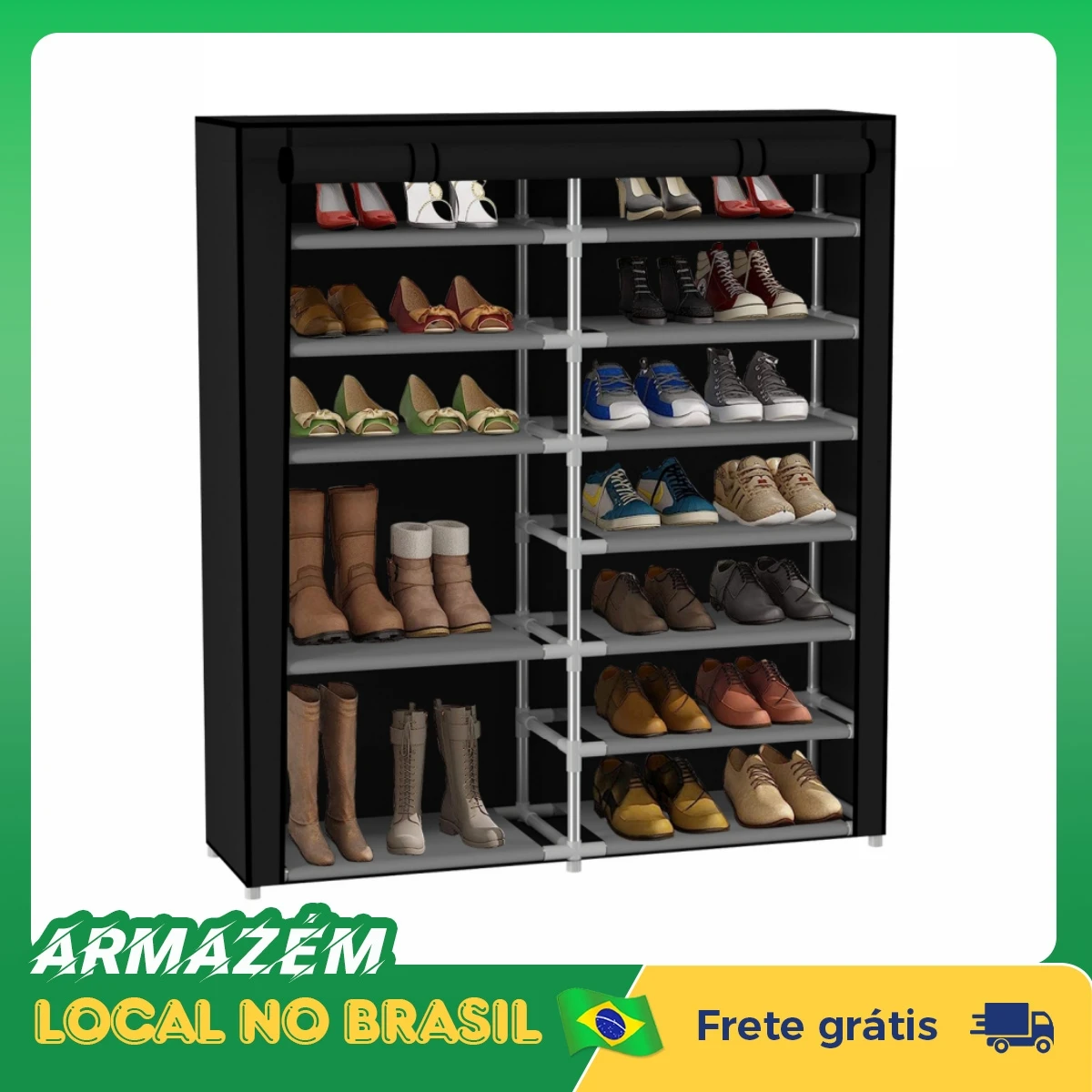Guarda-Roupa Portátil Multiuso com Sapateira | Neverdie Store