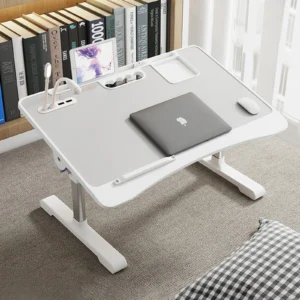 Mesa dobrável e ajustável para laptop, suporte de cabeceira, mesa para estudantes, ideal para trabalho e leitura, com gaveta