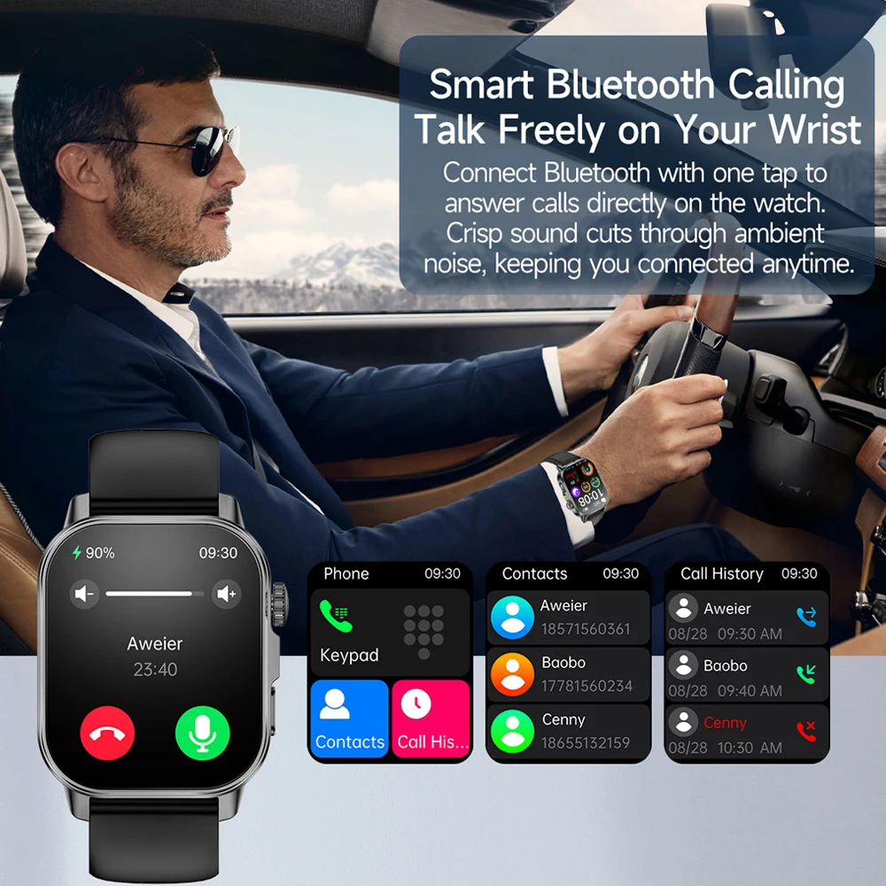 Smartwatch Masculino e Feminino ECG+PPG com Ácido Úrico e Saúde Lipídica Tela 2.01" Chamada Bluetooth e Lanterna - Imagem 4