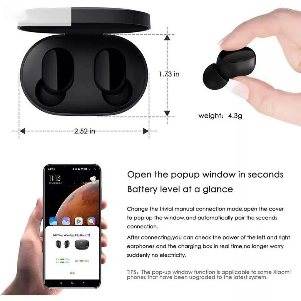 Mini Fone TWS com Mostrador Digital de Bateria Bluetooth 5.0 Leve e Portátil Som Estéreo Puro Design Moderno para Viagens - Imagem 4