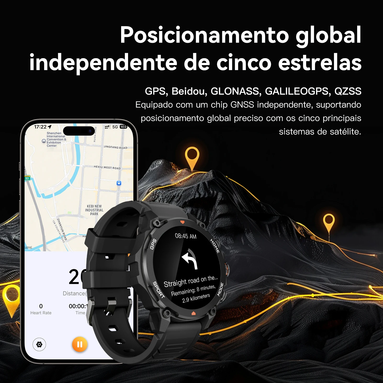 AURAFIT reloj hombre GPS SmartWatch 1.43" HD AMOLED GPS integrado Llamadas telefónicas Deportes Smartwatch para hombres - Imagem 4