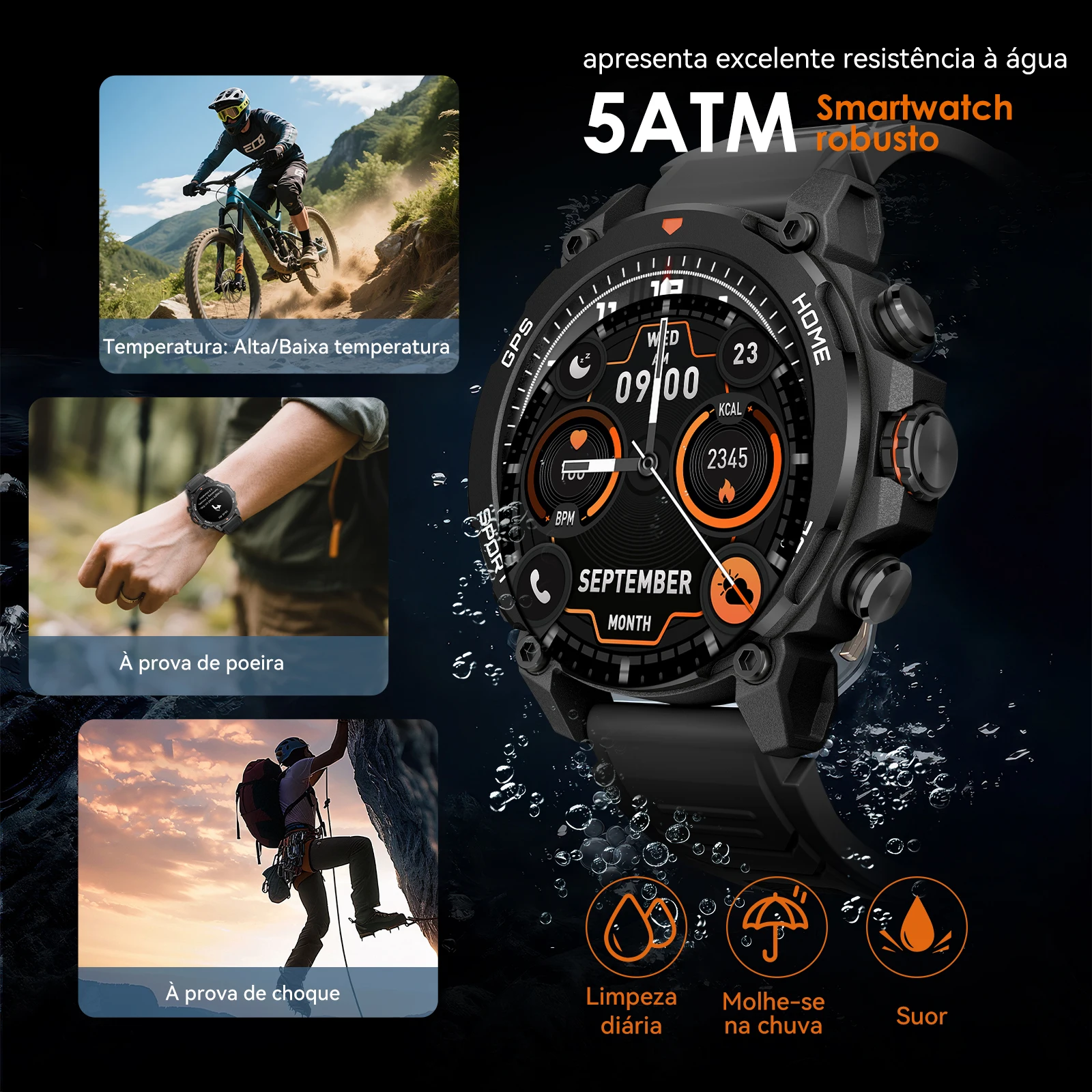 AURAFIT reloj hombre GPS SmartWatch 1.43" HD AMOLED GPS integrado Llamadas telefónicas Deportes Smartwatch para hombres - Imagem 5