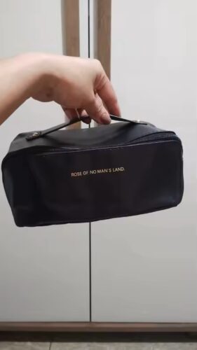 Bolsa Necessaire Feminino Cosmético De Couro PU De Grande Capacidade Portátil Viagem - Neverdie photo review