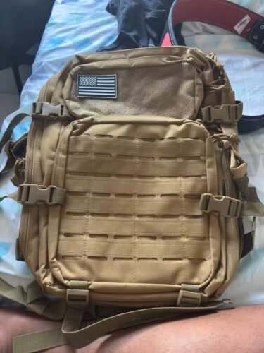 Mochila tática 25l/45l para homens e mulheres, bolsa de sobrevivência ao ar livre, pequena mochila escolar hking com suporte para garrafa photo review
