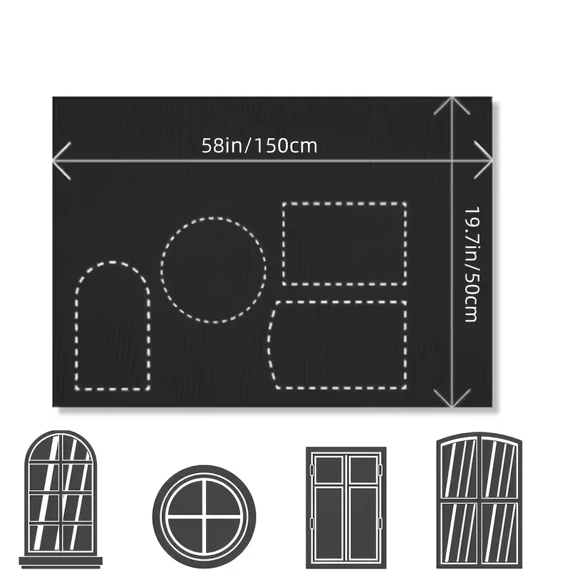 Cortina Blackout 95-98% DIY Portátil para Viagem, Película Removível para Janela com Bloqueio Total, Tecido Autoadesivo para Sombreamento de Janelas - Imagem 6