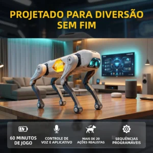 Cão Robô Inteligente com IA, Controle por Voz e APP, Programação, Dança, Canto, Bateria de 1200mAh para Presente e Companheiro Infantil