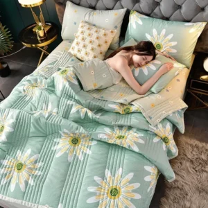 Colcha acolchoada primavera verão tamanho queen, colchas macias e confortáveis, lavável à máquina, cobertor duplo único para cama, edredom 150x200