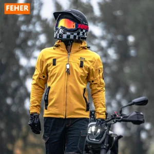 Jaqueta de Motocicleta FEHER para Todas as Estações, Impermeável, Casual, Unissex, com Equipamento de Proteção CE, Adequada para Pilotagem de Moto