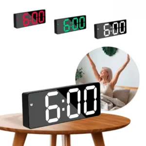 Despertador Digital LED com Termômetro e Luz Noturna para Quarto, Escritório e Viagem